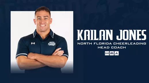 2026-27 North Florida Athletics - Kailan Jones Cheerleading Head Coach Press Release Graphic