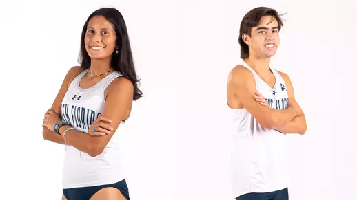 Horizontal split with white backdrop photos of Madeline Castillo and Alejandro Romagosa
