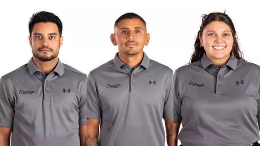 Release photo divided with headshots of Assistant Coach Lucas Sousa, Director of Player Development and Wellness Luis Teresa and Director of Operations Cierra Guerra