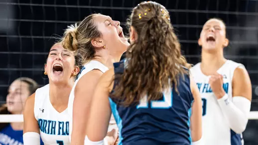 UNF team celebrates after point