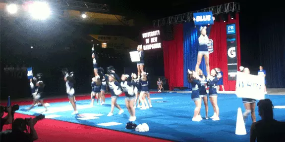 UNH Cheerleading in First Place after Day One at NCA Collegiate Cheer Championship