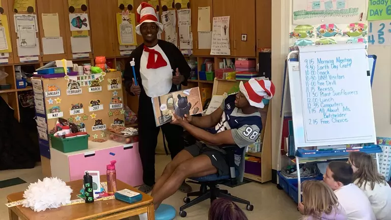 Wildcats visit first grade classes at Idlehurst Elementary school on Friday