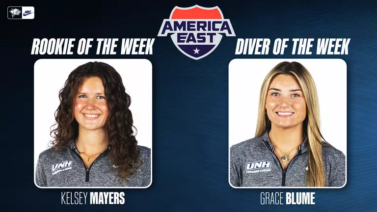 UNH Swimming and Diving's Blume, Mayers Win America East Weekly Awards