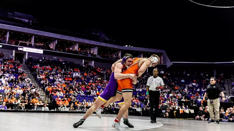 Panther wrestling places second at Big 12 Championships with three individual titles