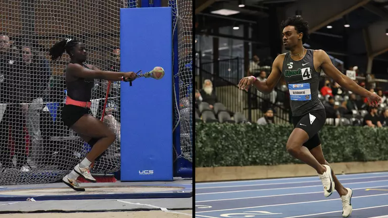 Jenelda Aristhil and Shriyaan Krishnaraj Big South Indoor Championships 2026