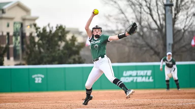 Maddie Drerup in the circle against Saint Francis (2/6/26)