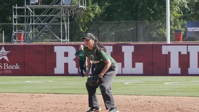 Ella Christopher in the infield