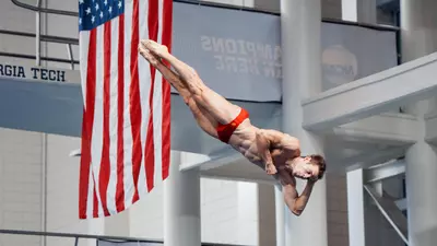 Moritz Wesemann diving on 3 meter