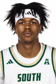 Jaylen Wharton headshot taken during 2024 South Florida Men's Basketball media day on October 4, 2024.
(Stephen Galvin / University of South Florida Athletics)