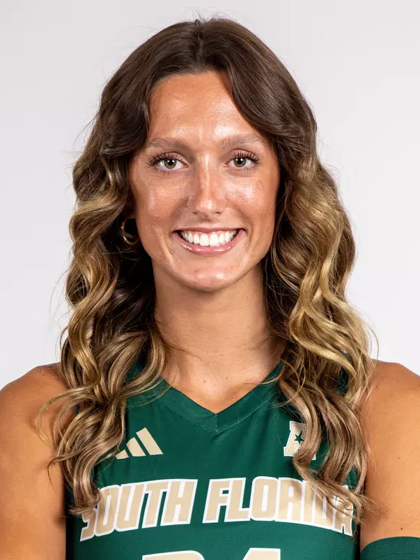 Ally Cavanaugh headshot taken during 2024 South Florida Volleyball media day on July 22, 2024.
(Stephen Galvin / University of South Florida Athletics)
