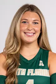 Caroline Dykes headshot taken during 2024 South Florida Volleyball media day on July 22, 2024.
(Stephen Galvin / University of South Florida Athletics)