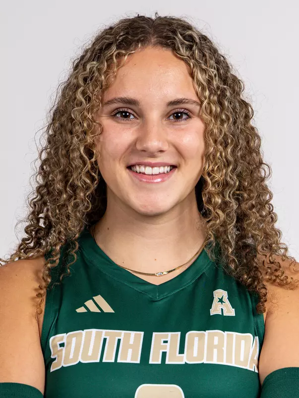 Grace Dola headshot taken during 2024 South Florida Volleyball media day on July 22, 2024.
(Stephen Galvin / University of South Florida Athletics)