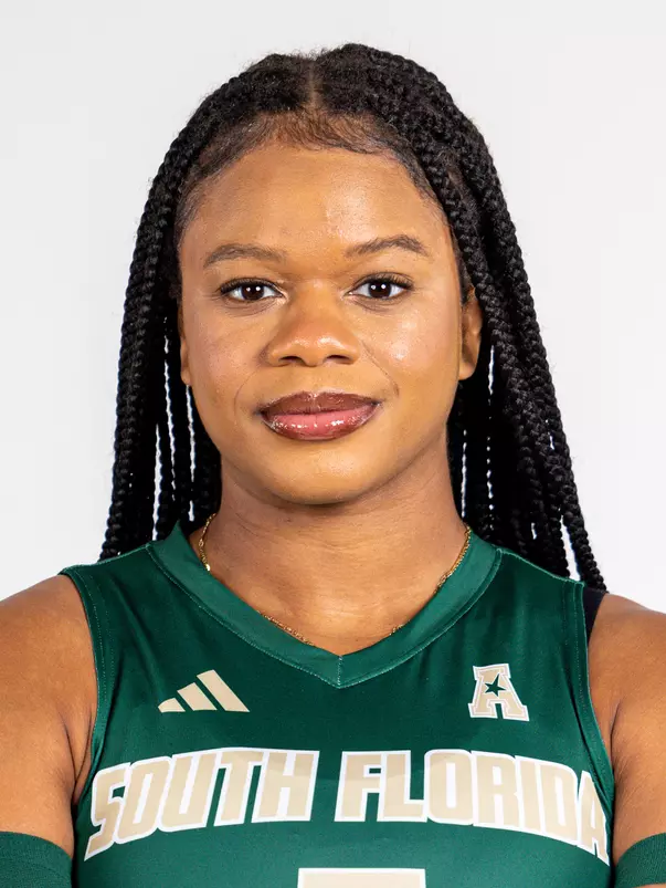 Imani Hartfield headshot taken during 2024 South Florida Volleyball media day on July 22, 2024.
(Stephen Galvin / University of South Florida Athletics)