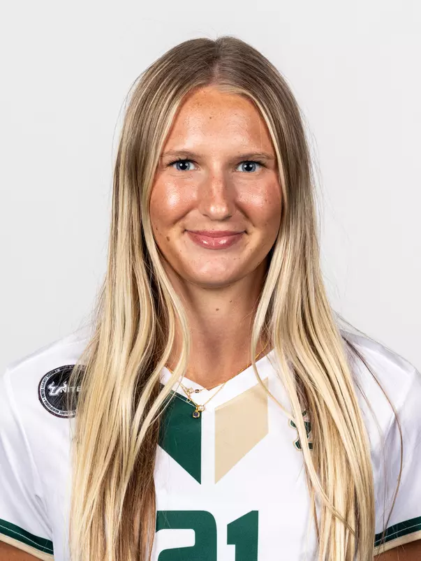 Macy Felton headshot taken during 2024 South Florida Women's Soccer media day on July 26, 2024.
(Stephen Galvin / University of South Florida Athletics)