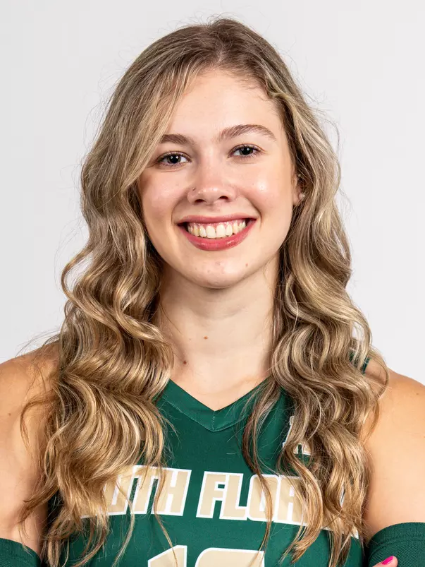 Maria Clara Andrade headshot taken during 2024 South Florida Volleyball media day on July 22, 2024.
(Stephen Galvin / University of South Florida Athletics)