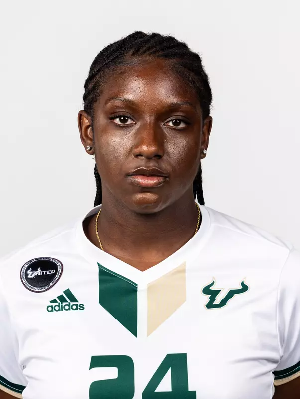Michaela Carter headshot taken during 2024 South Florida Women's Soccer media day on July 26, 2024.
(Stephen Galvin / University of South Florida Athletics)