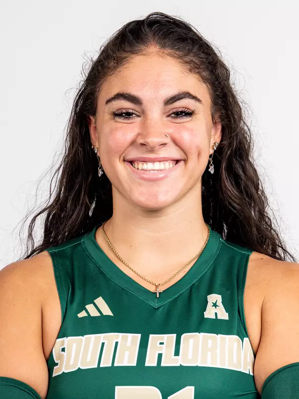 Naiya Sawtelle headshot taken during 2024 South Florida Volleyball media day on July 22, 2024.
(Stephen Galvin / University of South Florida Athletics)