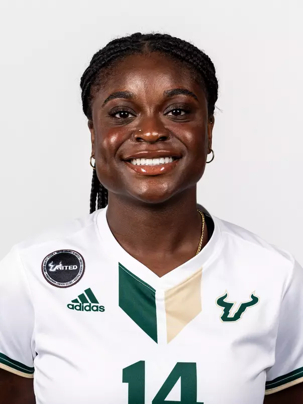 Serita Thurton headshot taken during 2024 South Florida Women's Soccer media day on July 26, 2024.
(Stephen Galvin / University of South Florida Athletics)