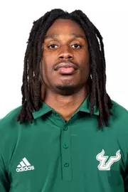 Alvon Isaac headshot taken during 2024 South Florida Football media day on July 24, 2024.
(Stephen Galvin / University of South Florida Athletics)