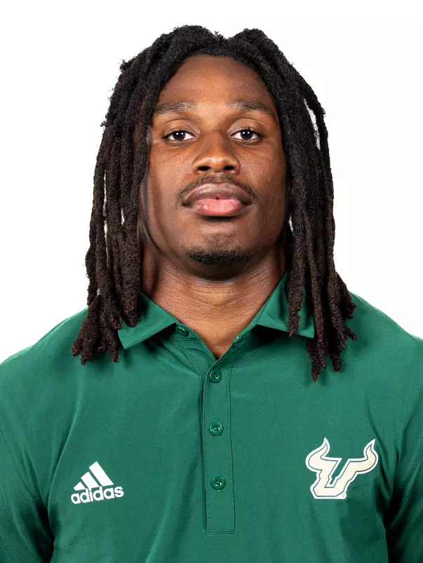 Alvon Isaac headshot taken during 2024 South Florida Football media day on July 24, 2024.
(Stephen Galvin / University of South Florida Athletics)