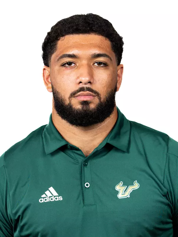 Amer Amer headshot taken during 2024 South Florida Football media day on July 24, 2024.
(Stephen Galvin / University of South Florida Athletics)
