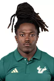 D'Marco Augustin headshot taken during 2024 South Florida Football media day on July 25, 2024.
(Stephen Galvin / University of South Florida Athletics)