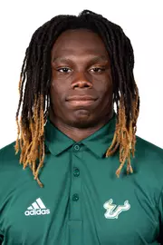 De'Shawn Rucker headshot taken during 2024 South Florida Football media day on July 25, 2024.
(Stephen Galvin / University of South Florida Athletics)
