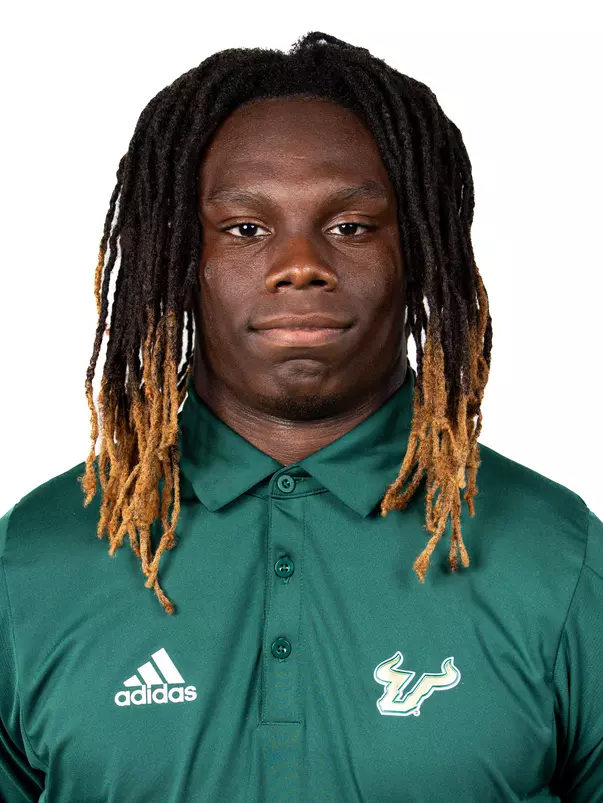 De'Shawn Rucker headshot taken during 2024 South Florida Football media day on July 25, 2024.
(Stephen Galvin / University of South Florida Athletics)