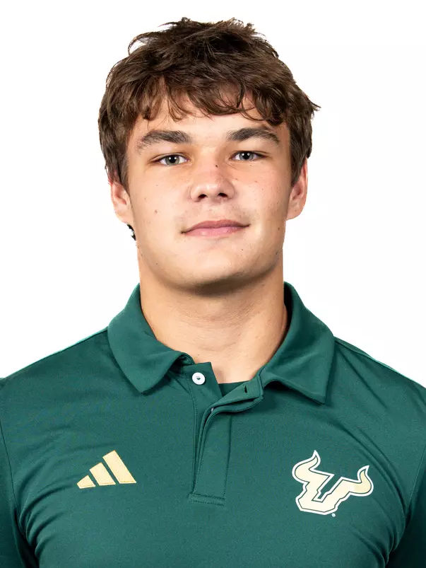 Easton Bonnett headshot taken during 2024 South Florida Football media day on July 24, 2024.
(Stephen Galvin / University of South Florida Athletics)