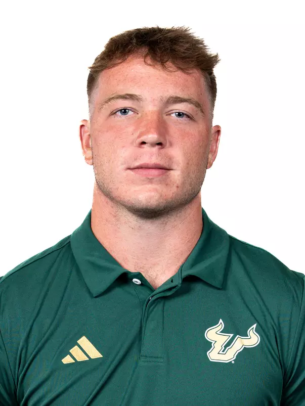 Evan Dangler headshot taken during 2024 South Florida Football media day on July 24, 2024.
(Stephen Galvin / University of South Florida Athletics)