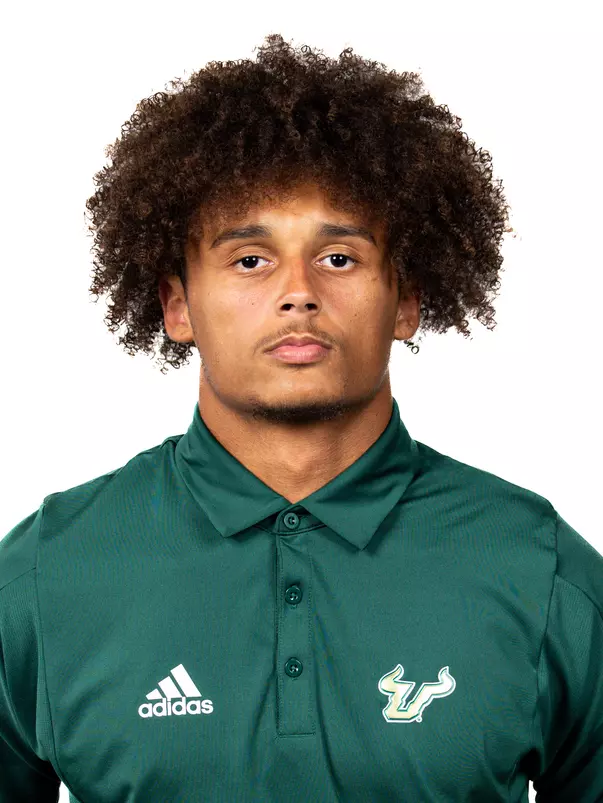 Jayden Davis headshot taken during 2024 South Florida Football media day on July 24, 2024.
(Stephen Galvin / University of South Florida Athletics)