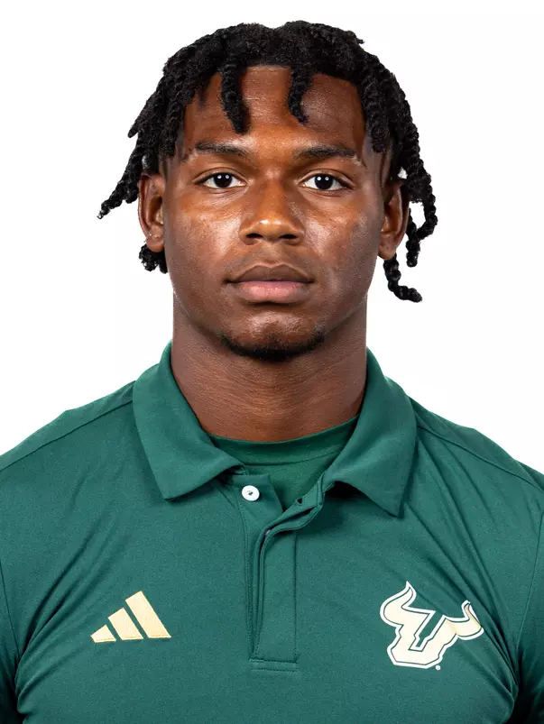 Jaylen Johnson headshot taken during 2024 South Florida Football media day on July 25, 2024.
(Stephen Galvin / University of South Florida Athletics)