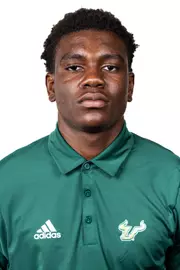 Jermaine Dalias headshot taken during 2024 South Florida Football media day on July 24, 2024.
(Stephen Galvin / University of South Florida Athletics)