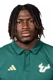 Jhalyn Shuler headshot taken during 2024 South Florida Football media day on July 25, 2024.
(Stephen Galvin / University of South Florida Athletics)