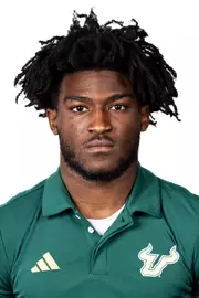 Kajuan Banks headshot taken during 2024 South Florida Football media day on July 25, 2024.
(Stephen Galvin / University of South Florida Athletics)
