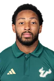 Naiem Simmons headshot taken during 2024 South Florida Football media day on July 25, 2024.
(Stephen Galvin / University of South Florida Athletics)