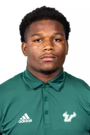 Nykahi Davenport headshot taken during 2024 South Florida Football media day on July 24, 2024.
(Stephen Galvin / University of South Florida Athletics)