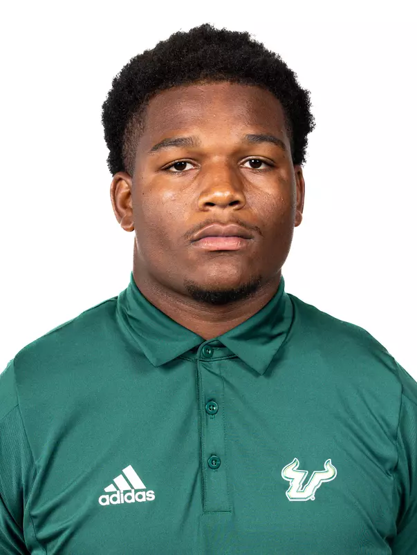 Nykahi Davenport headshot taken during 2024 South Florida Football media day on July 24, 2024.
(Stephen Galvin / University of South Florida Athletics)