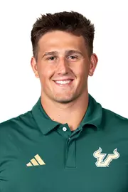 Weston Wolff headshot taken during 2024 South Florida Football media day on July 25, 2024.
(Stephen Galvin / University of South Florida Athletics)