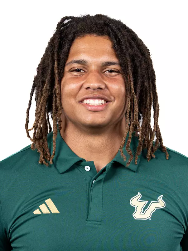 Zavier Hamilton headshot taken during 2024 South Florida Football media day on July 24, 2024.
(Stephen Galvin / University of South Florida Athletics)