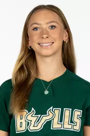 Julia Apostolakos headshot taken during 2025 South Florida Softball media day on January 9, 2025.
(Aschley Joseph / University of South Florida Athletics)