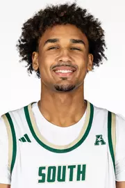 Caleb Sanders headshot taken during 2025 South Florida Men's Basketball media day on October 8, 2025.