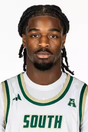 Josh Omojafo headshot taken during 2025 South Florida Men's Basketball media day on October 8, 2025.
