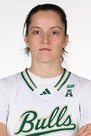 Raina Tomasicka headshot taken during 2025 South Florida Women's Basketball media day on October 10, 2025.
