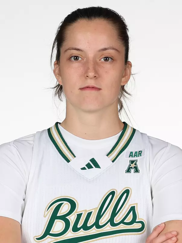 Raina Tomasicka headshot taken during 2025 South Florida Women's Basketball media day on October 10, 2025.