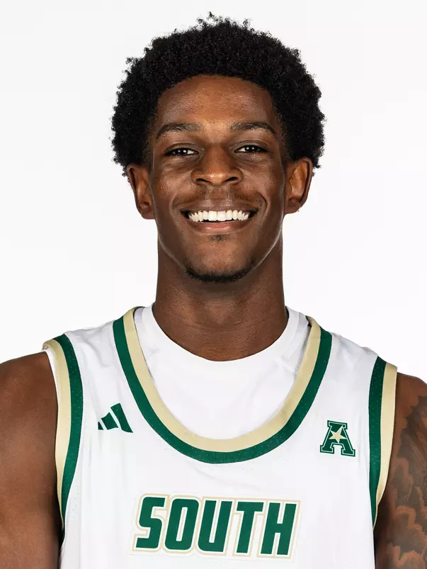 Xavier Brown headshot taken during 2025 South Florida Men's Basketball media day on October 8, 2025.