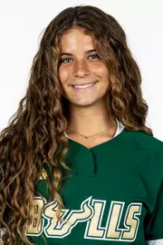 Elise McQuiston headshot taken during 2026 South Florida Softball media day on October 15, 2025.