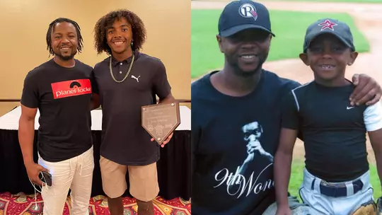 Jevin Relaford and his father Desi Relaford