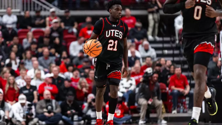Utah men's basketball at #15/14 Texas Tech Red Raiders at United Supermarkets Arena in Lubbock, Texas on Wednesday, January 14th, 2026. Rane Paulson for Utah Athletics.