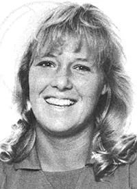 katie weismiller 1986 volleyball headshot